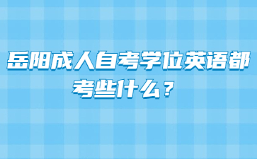 岳陽成人自考學位英語都考些什么？